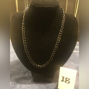 Onyx Black Curb Link Necklace